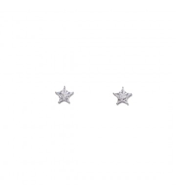 Orecchini in oro bianco a stella con diamanti taglio kite